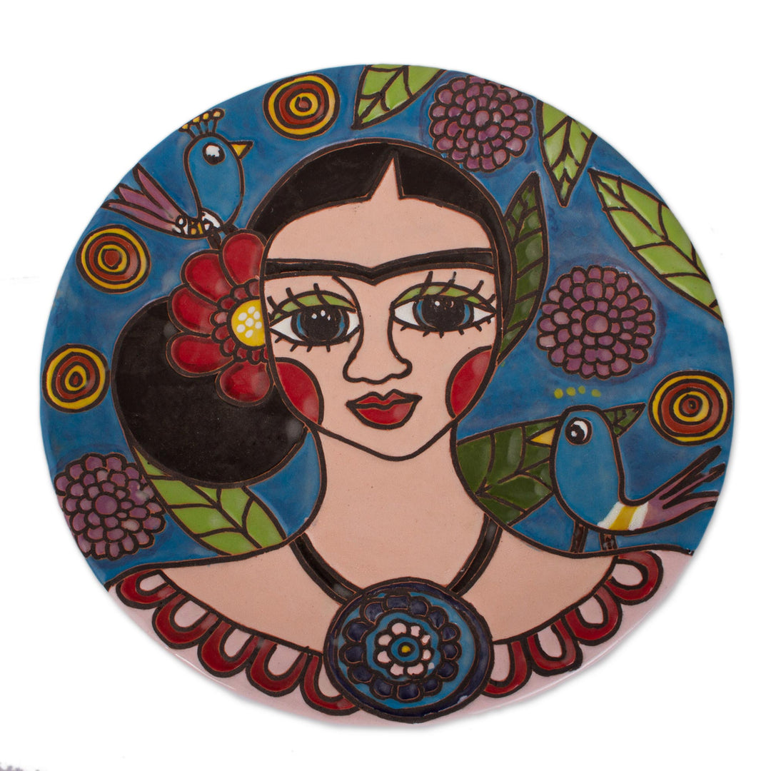 Frida-Themed Ceramic Wall Art Crafted in Mexico - Elegant Frida