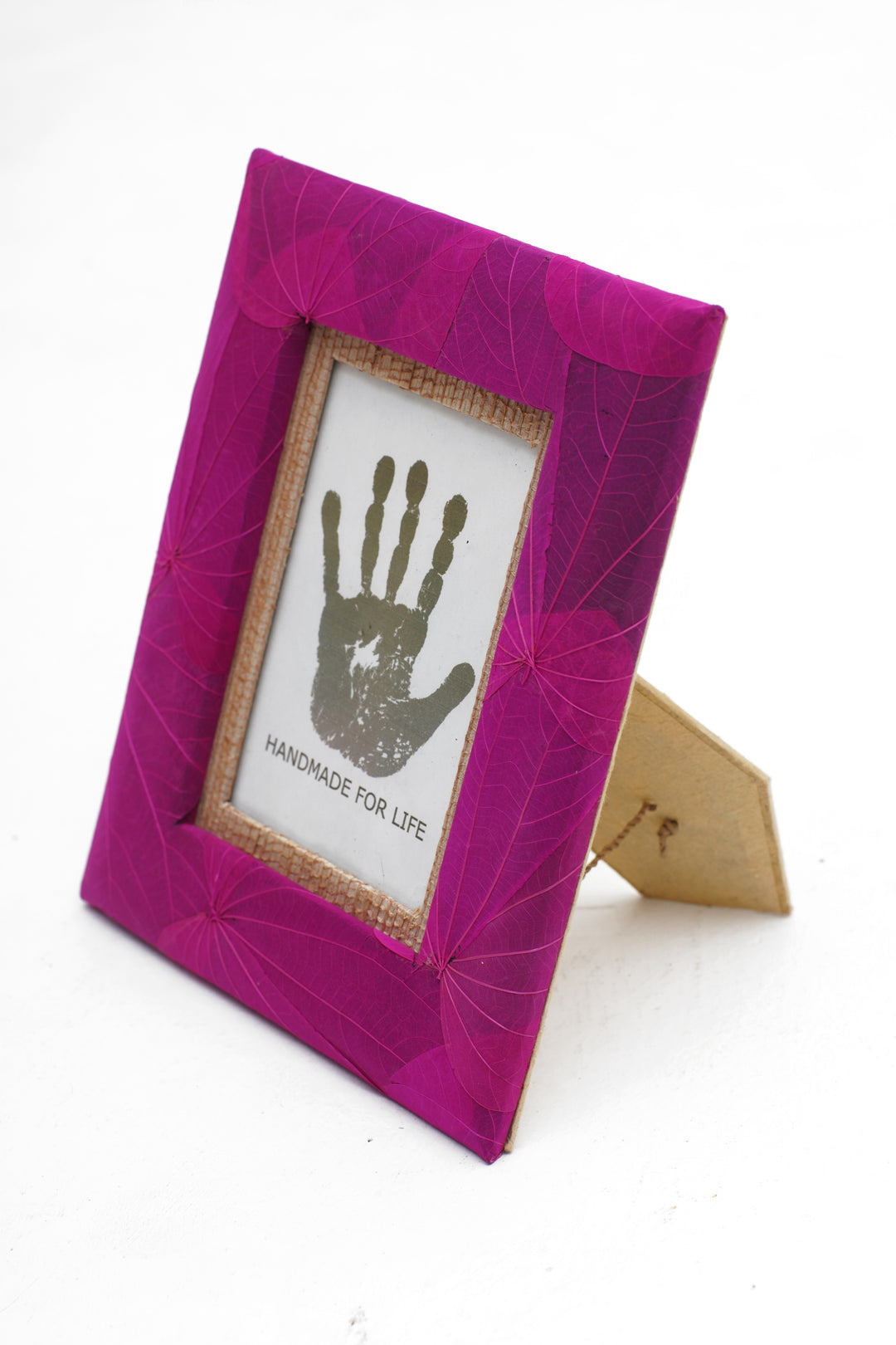 4x6 Natural Fiber Photo Frame in Pink from Indonesia - Autumn Spirit in Pink