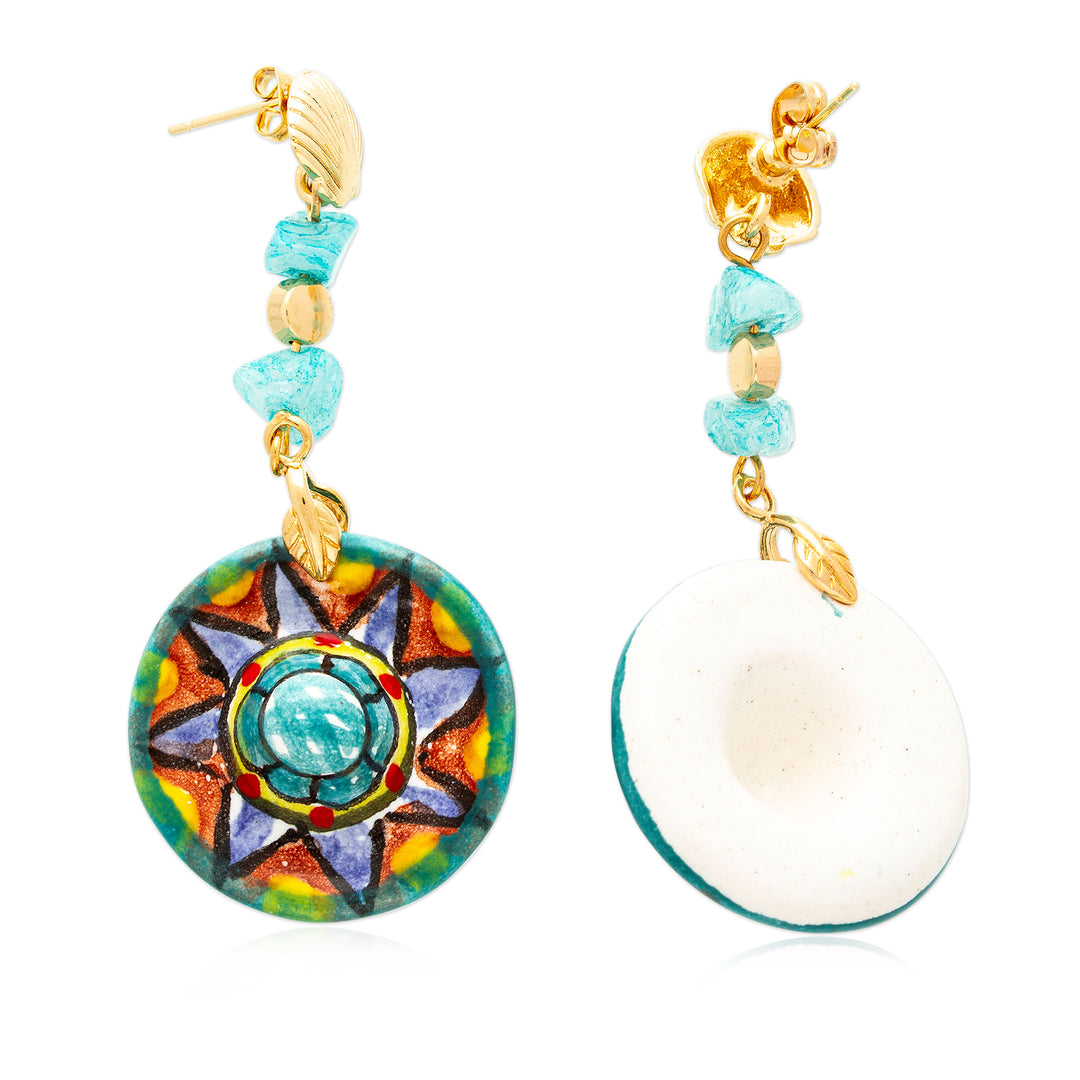 Traditional Hat-Themed Ceramic and Crystal Dangle Earrings - Joyous Hats