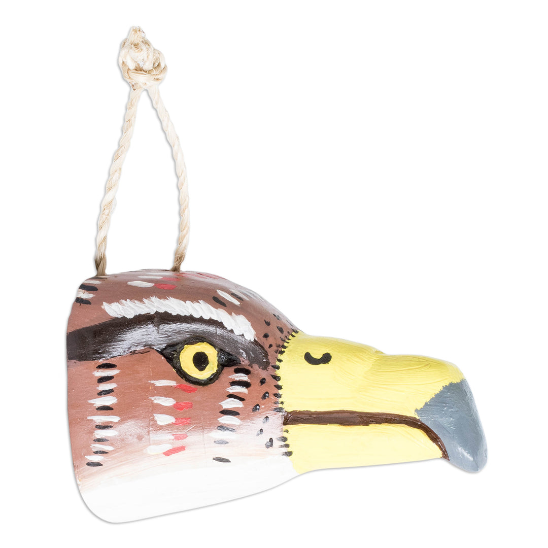 Bald Eagle Wood Mask Handcrafted and Painted in Guatemala - Brave Bald Eagle