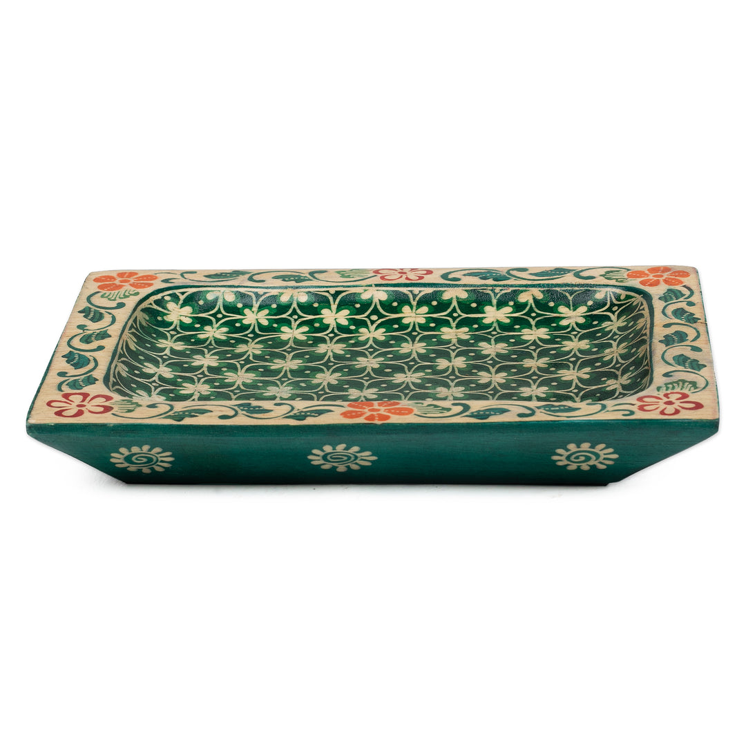 Fair Trade Clover-Themed Green Pule Wood Catchall from Java - True Clover