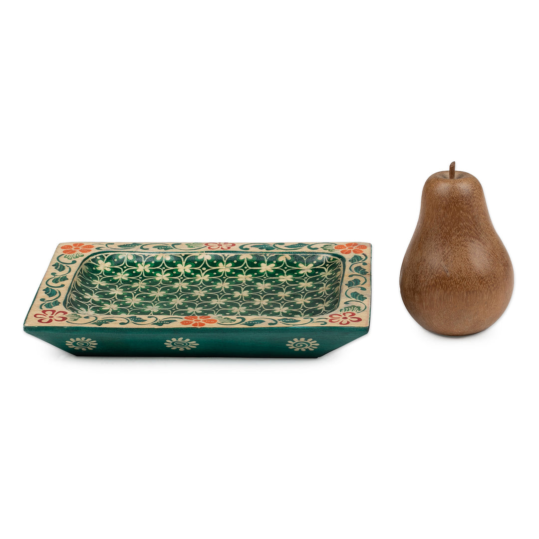 Fair Trade Clover-Themed Green Pule Wood Catchall from Java - True Clover