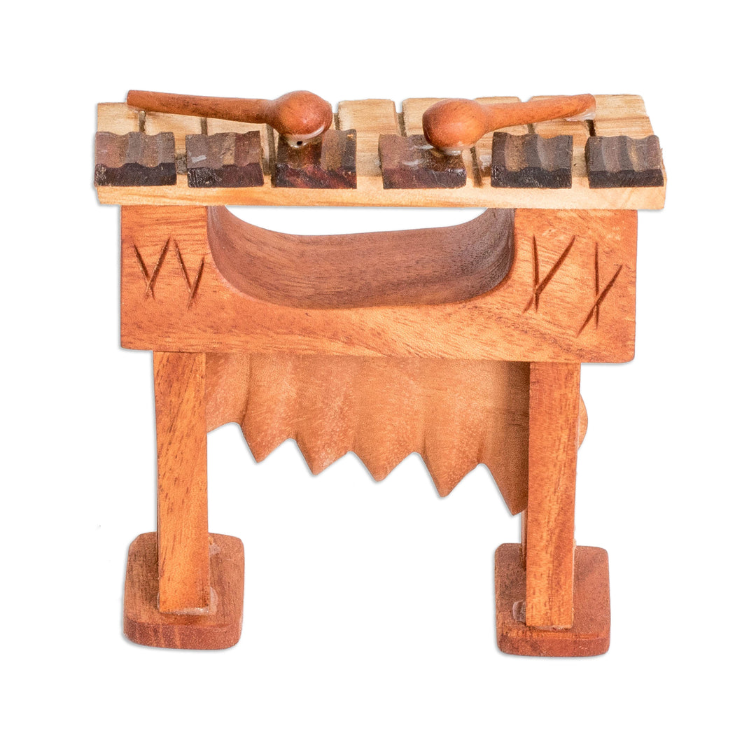 Hand-Carved Eco-Friendly Mahogany Wood Marimba Home Accent - Tropical Rythm