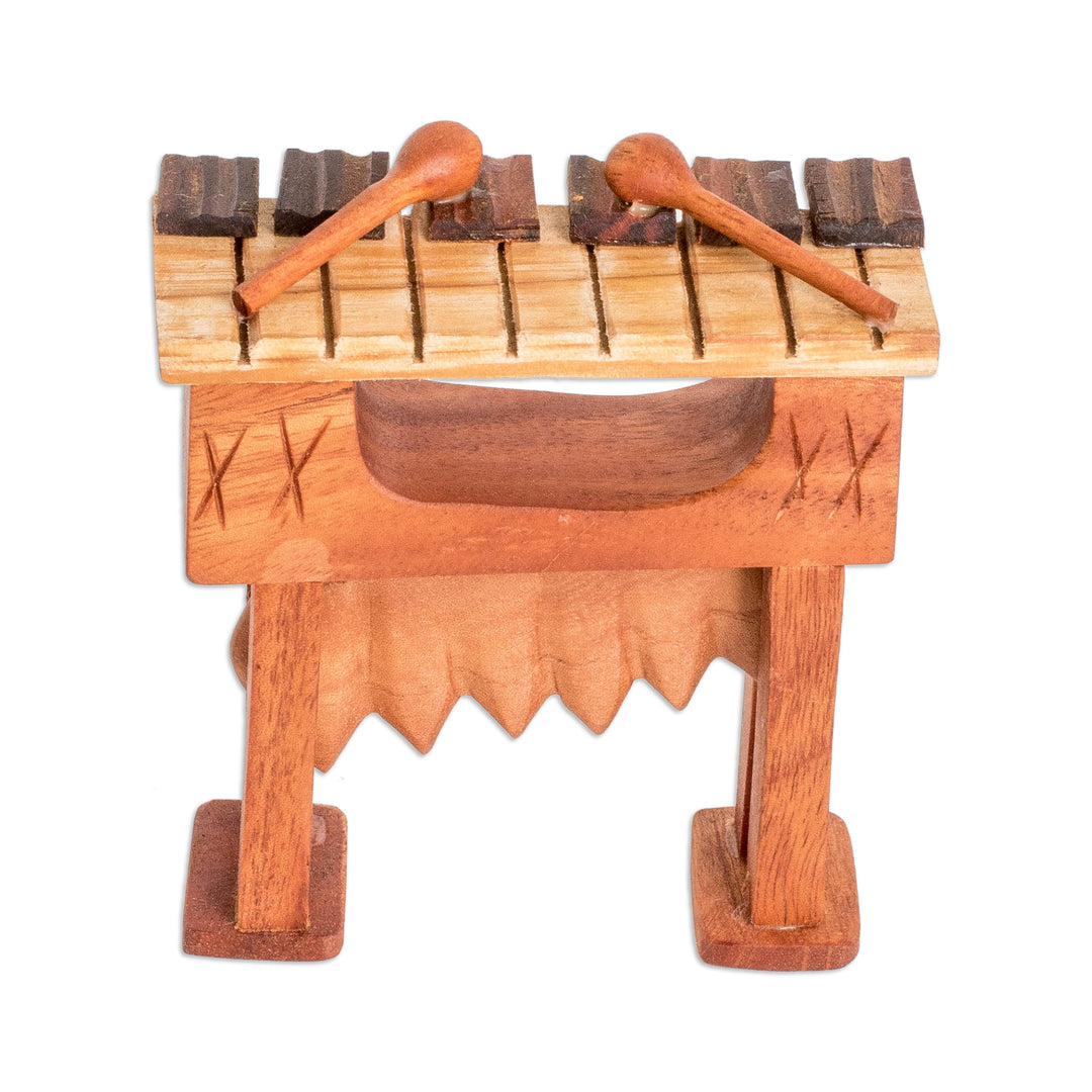 Hand-Carved Eco-Friendly Mahogany Wood Marimba Home Accent - Tropical Rythm