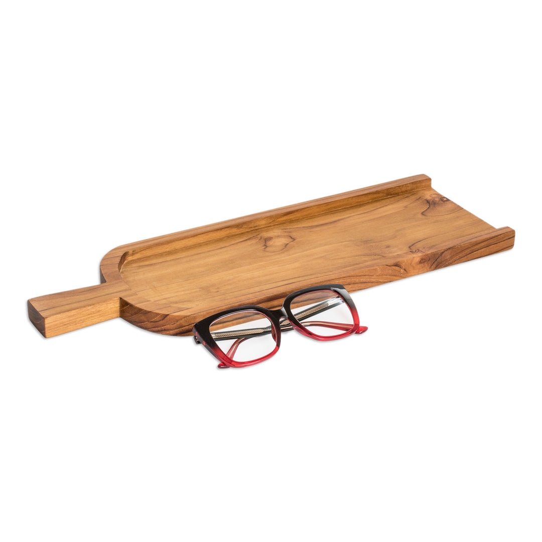Hand-Carved Eco-Friendly Teak Tequila Glasses Serving Tray - Fun with Friends