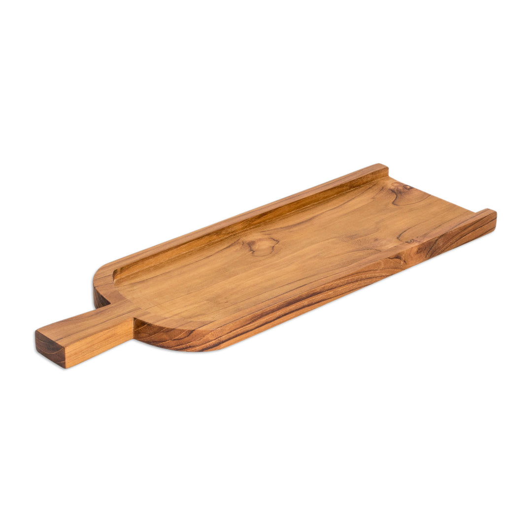 Hand-Carved Eco-Friendly Teak Tequila Glasses Serving Tray - Fun with Friends