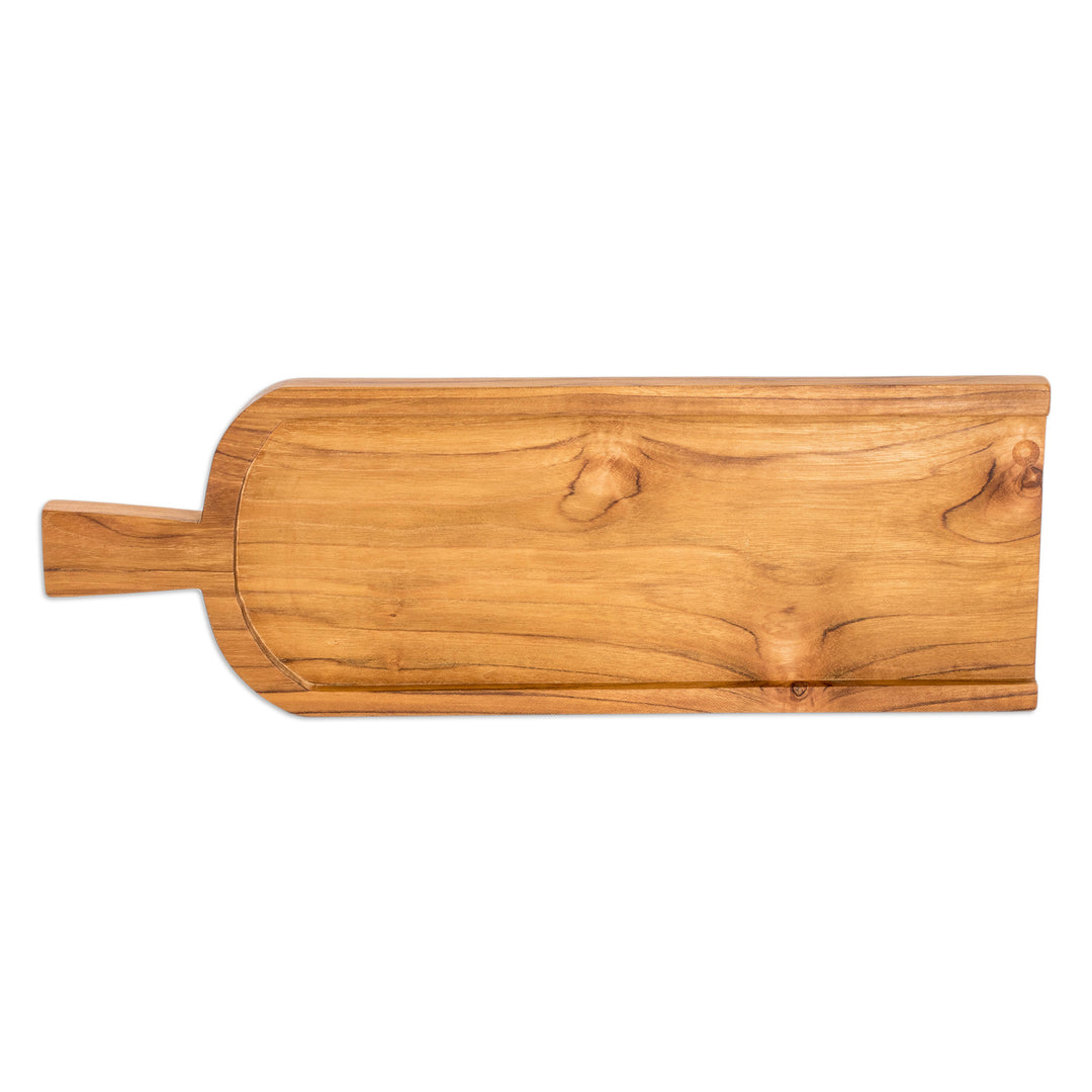 Hand-Carved Eco-Friendly Teak Tequila Glasses Serving Tray - Fun with Friends