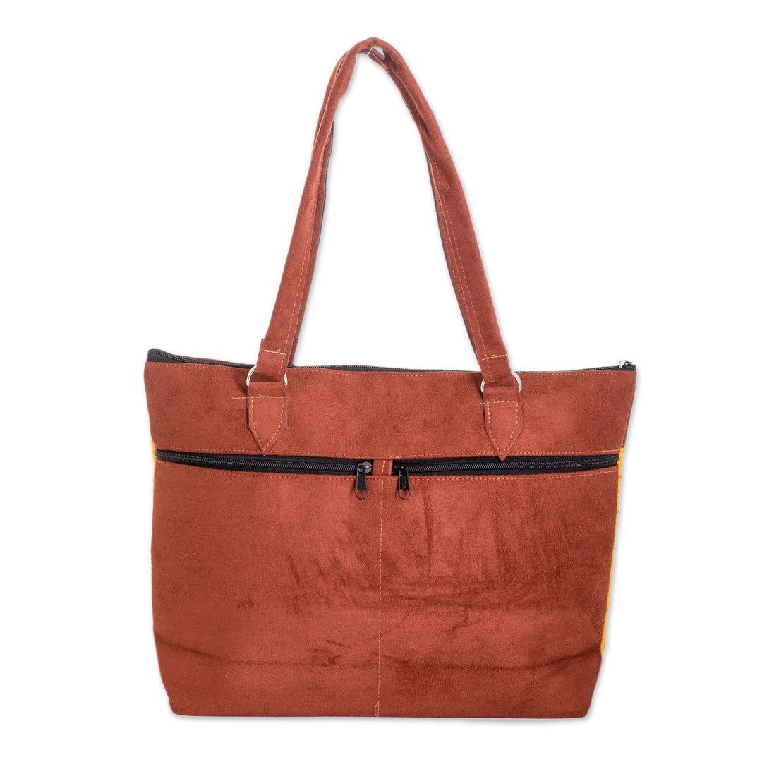 Colorful Hand-Woven Tote Bag with Floral Patterns - Country Flowers