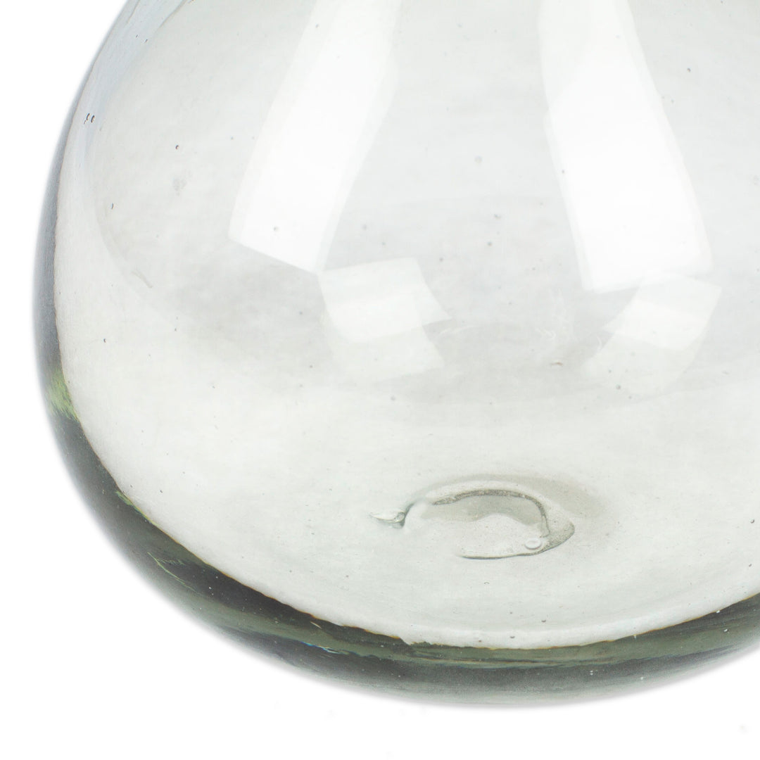 Handmade Drop-Shaped 12 oz. Recycled Glass Incense Diffuser - Fragrant Dew