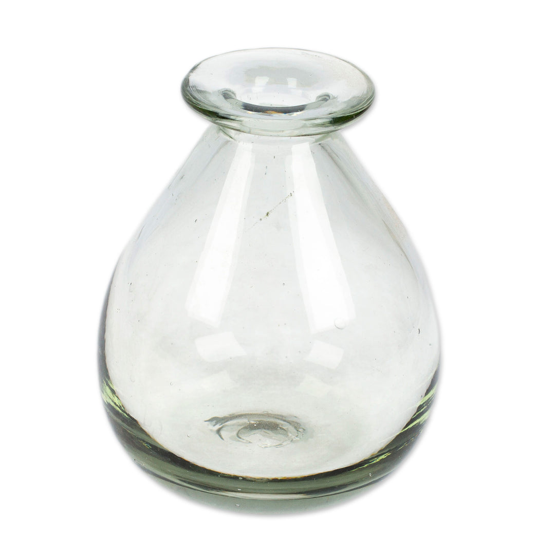 Drop-Shaped 6 oz. Clear Recycled Glass Incense Diffuser - Aromatic Dew