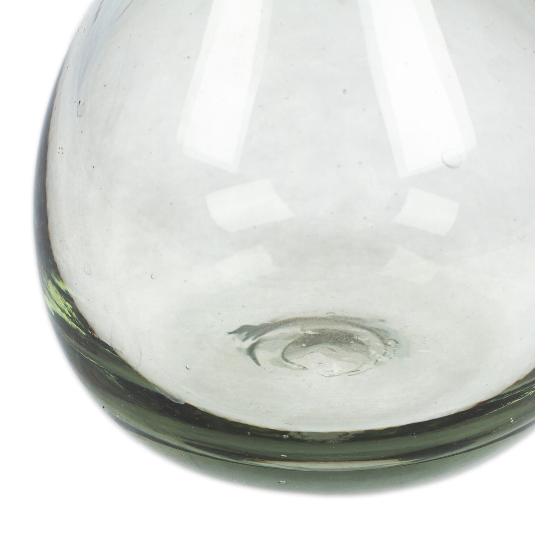 Drop-Shaped 6 oz. Clear Recycled Glass Incense Diffuser - Aromatic Dew