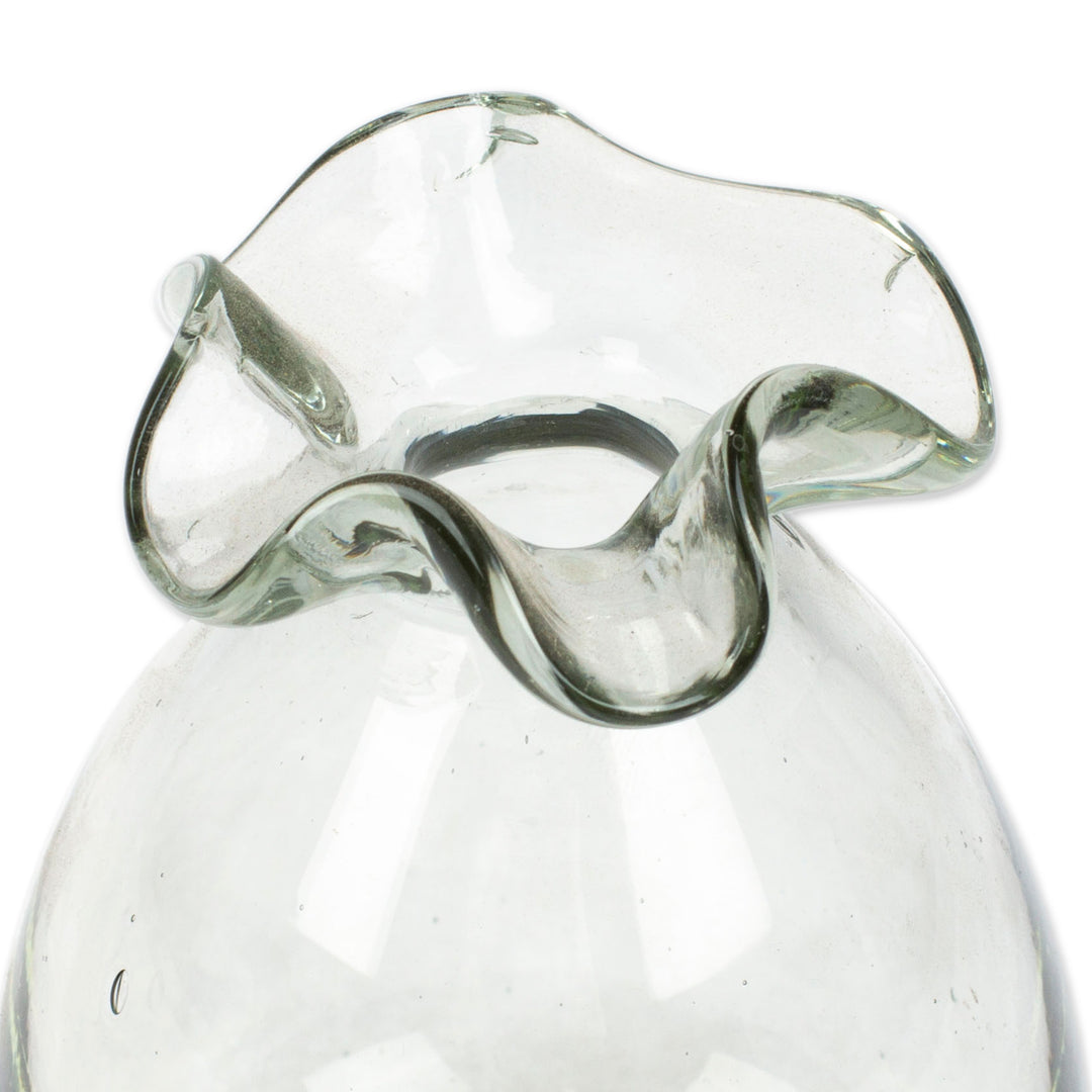 Handblown Wavy Drop-Shaped Recycled Glass Incense Diffuser - Wavy Essences