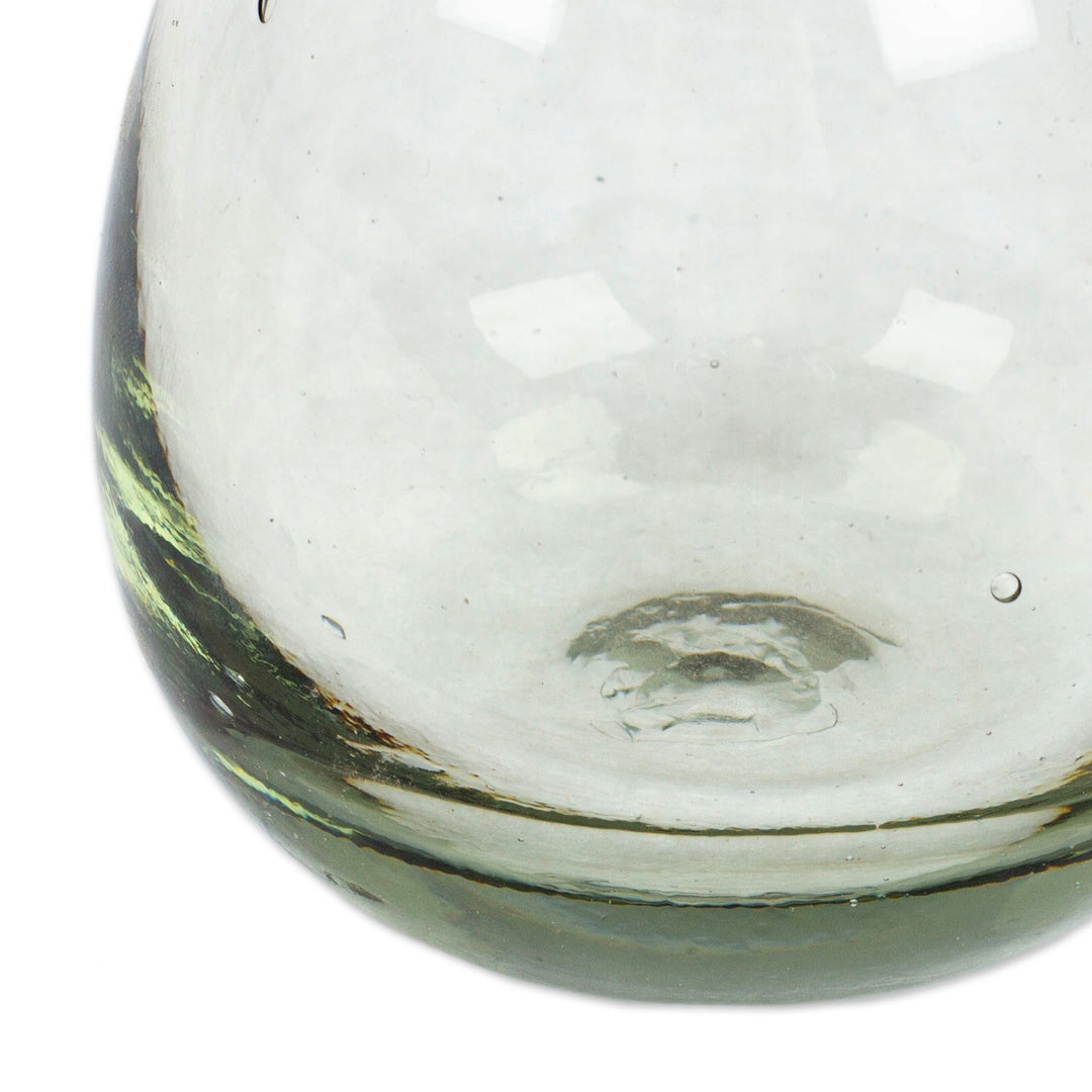 Handblown Wavy Drop-Shaped Recycled Glass Incense Diffuser - Wavy Essences