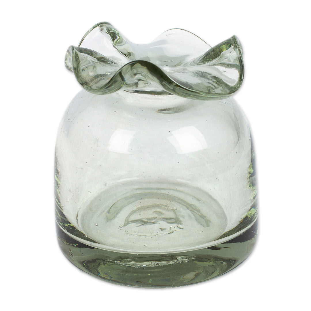 Mexican-Made Classic Clear Recycled Glass Incense Diffuser - Waves of Aroma