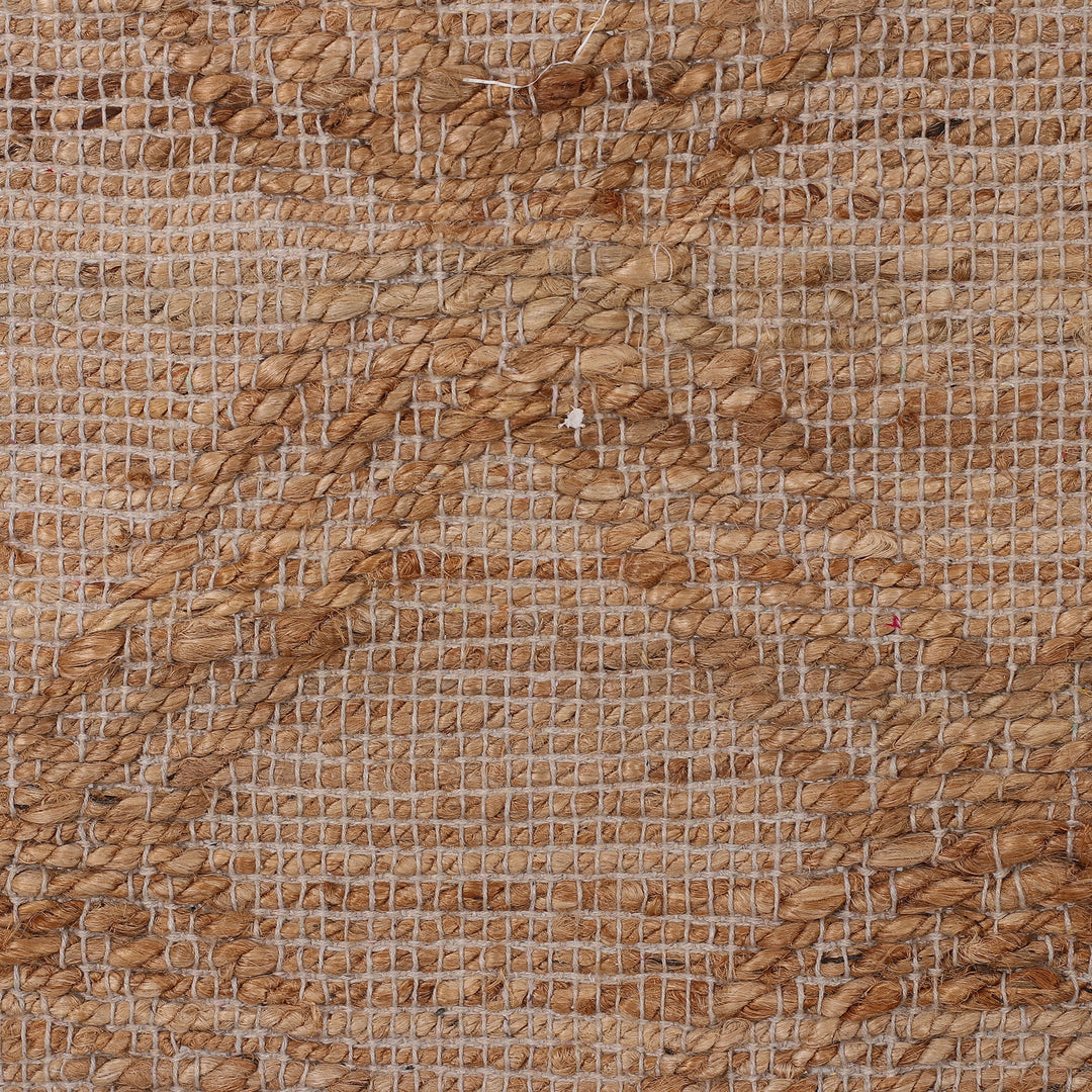 Diamond-Patterned Handwoven Cotton and Jute Area Rug (2x4) - Bohemian Class