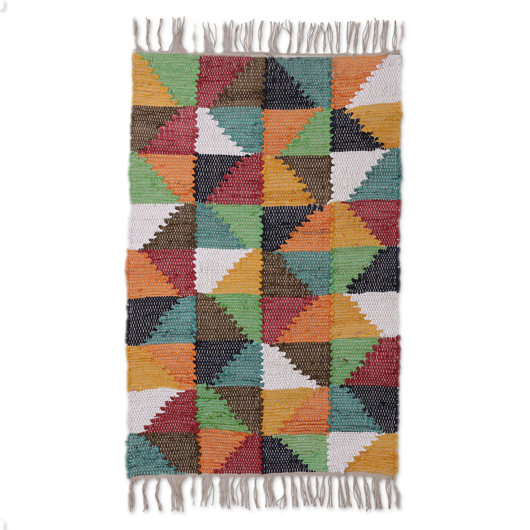 Eco-Friendly Handcrafted Recycled Cotton Area Rug (2x3) - Cozy Fragments