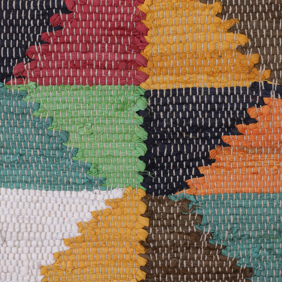 Eco-Friendly Handcrafted Recycled Cotton Area Rug (2x3) - Cozy Fragments