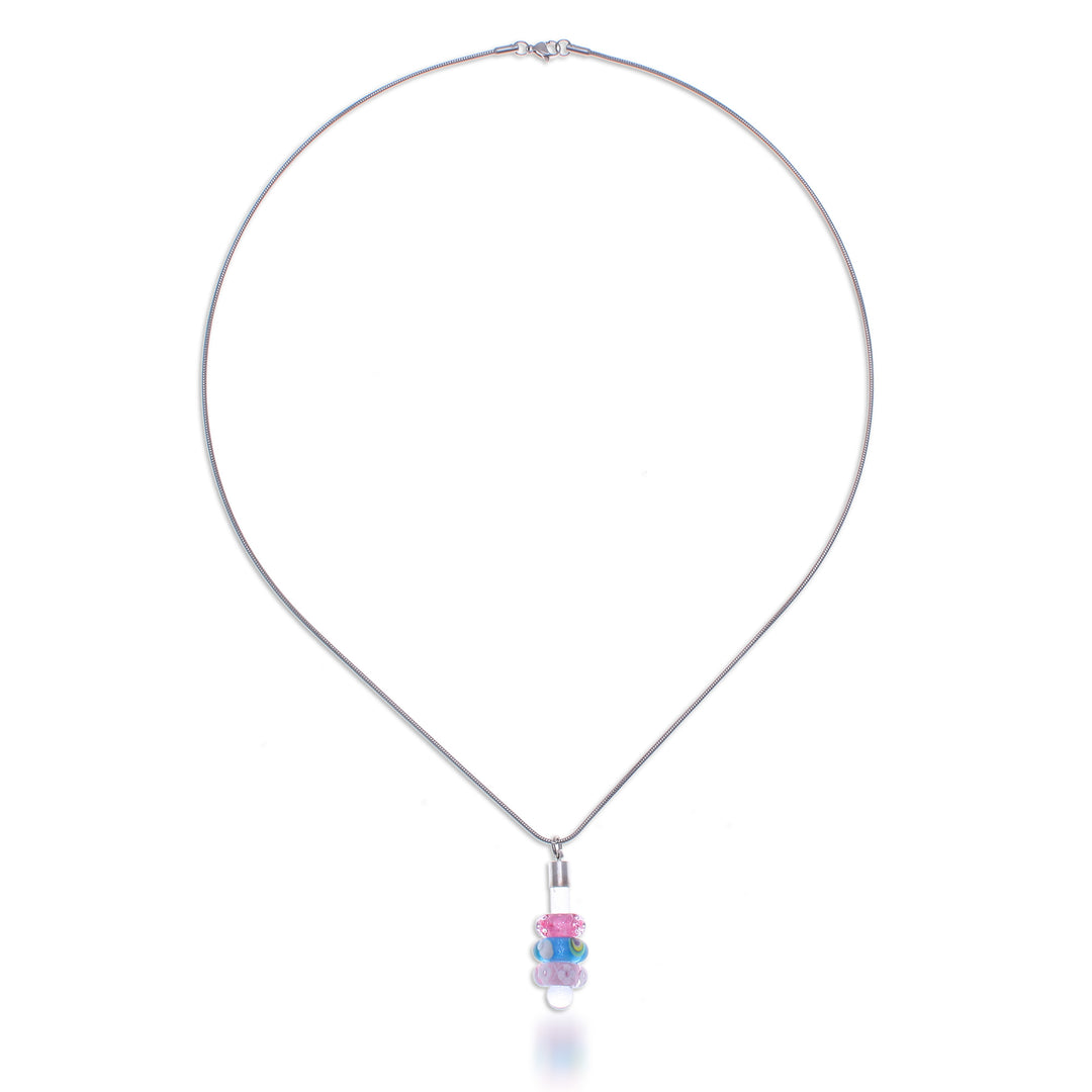 Thai Multicolor Handblown Glass Beaded Pendant Necklace - Dreamy Amulets