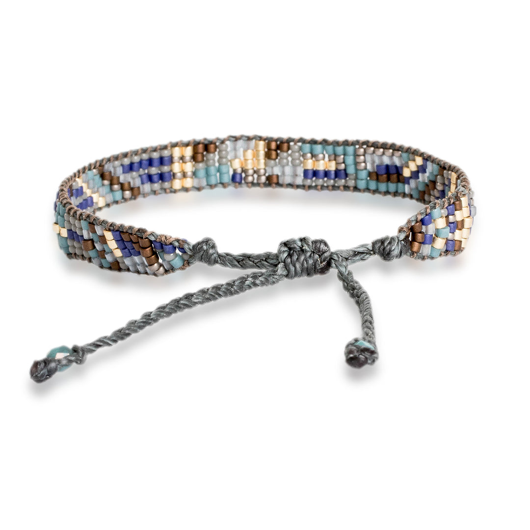 Bohemian Beaded Wristband Bracelet Hand-Loomed in Guatemala - Soft Symphony