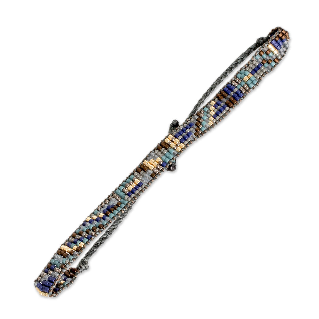 Bohemian Beaded Wristband Bracelet Hand-Loomed in Guatemala - Soft Symphony