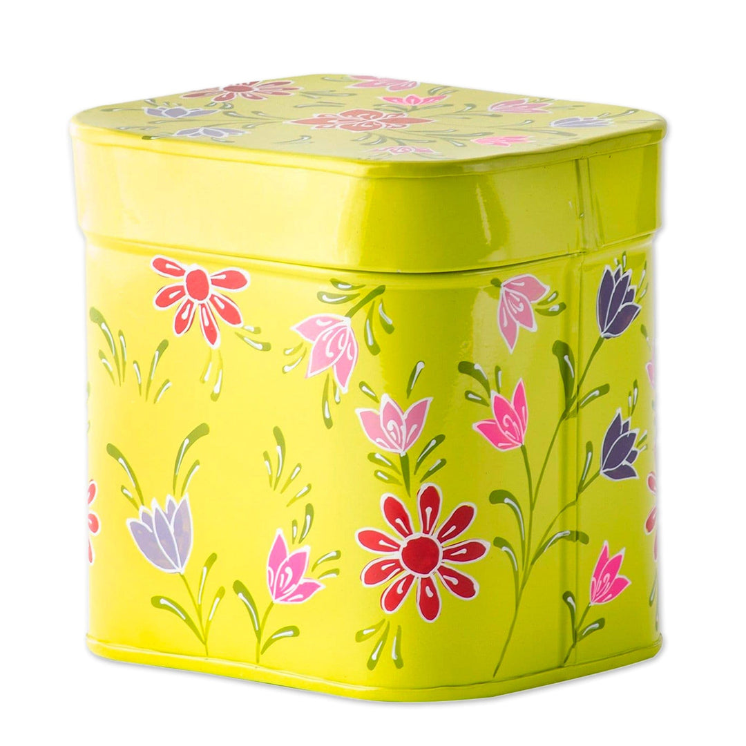 Hand-painted Floral Stainless Steel Storage Box Organizer - Floral Keeper