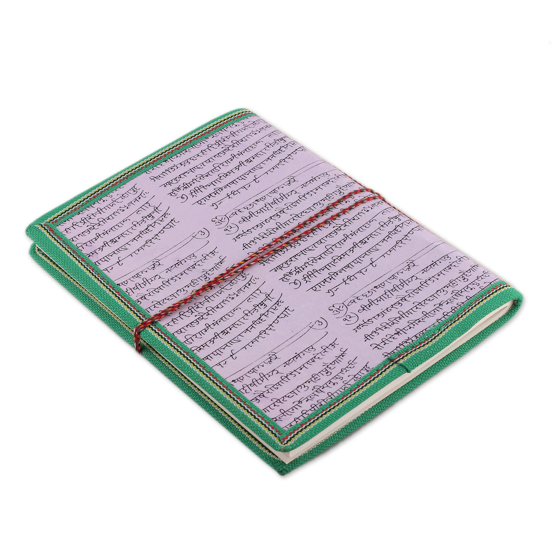 Handmade Folk Art-Theme Recycled Paper Journal with 48 Pages - Greetings from Rajasthan