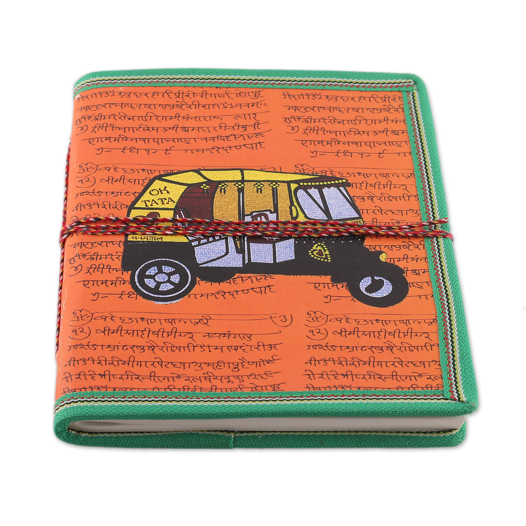 Handcrafted Rickshaw Doodle 48-Page Recycled Paper Journal - Rickshaw Adventures