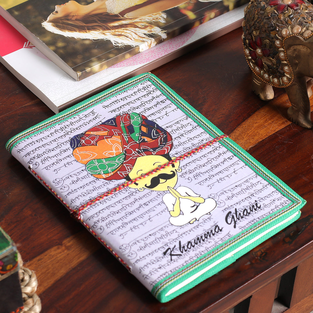 Indian Artisan-Made Folk Art 48-Page Recycled Paper Journal - Classic Greetings