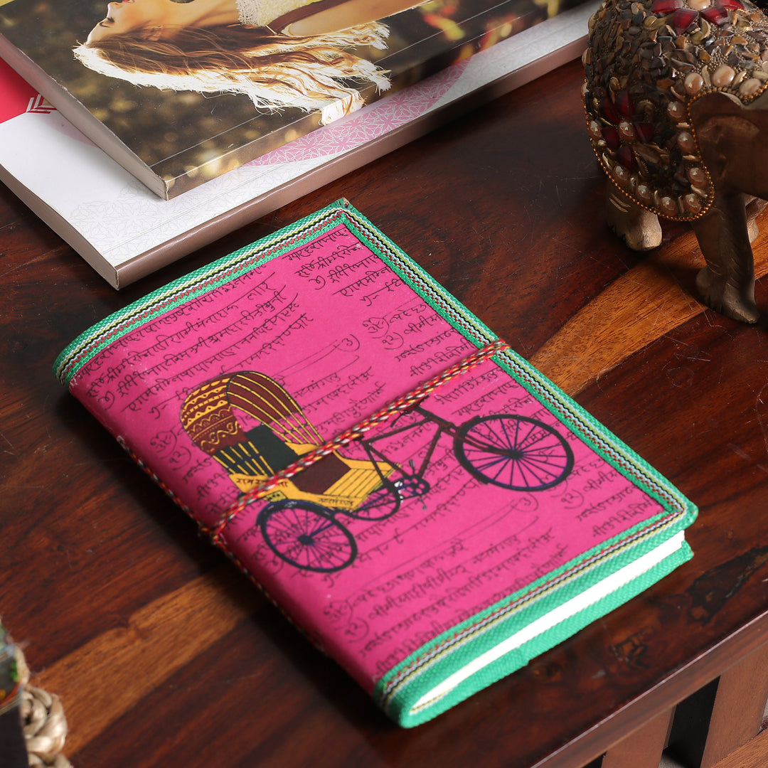 Traditional Rickshaw Doodle 48-Page Recycled Paper Journal - Rickshaw Legend