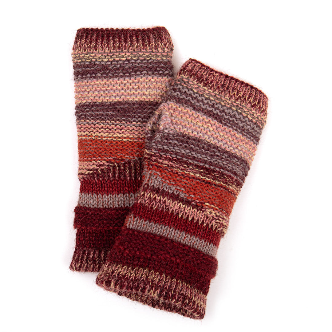 Textured Knit 100% Alpaca Fingerless Mittens from Peru - Salt Mines of Maras