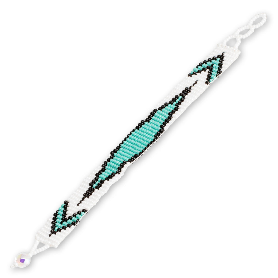 Fair Trade Mint and White Glass Beaded Wristband Bracelet - Vital Harmony