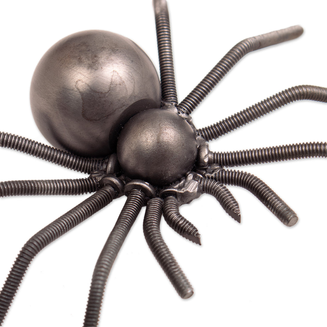 Modern Eco-Friendly Recycled Metal Figurine of a Tarantula - Tiny Tarantula