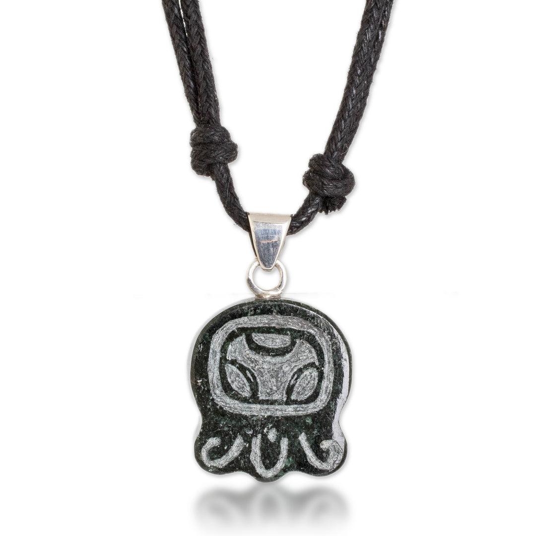 Mayan Creativity Nahual-Themed Jade Pendant Necklace - Mayan Creativity