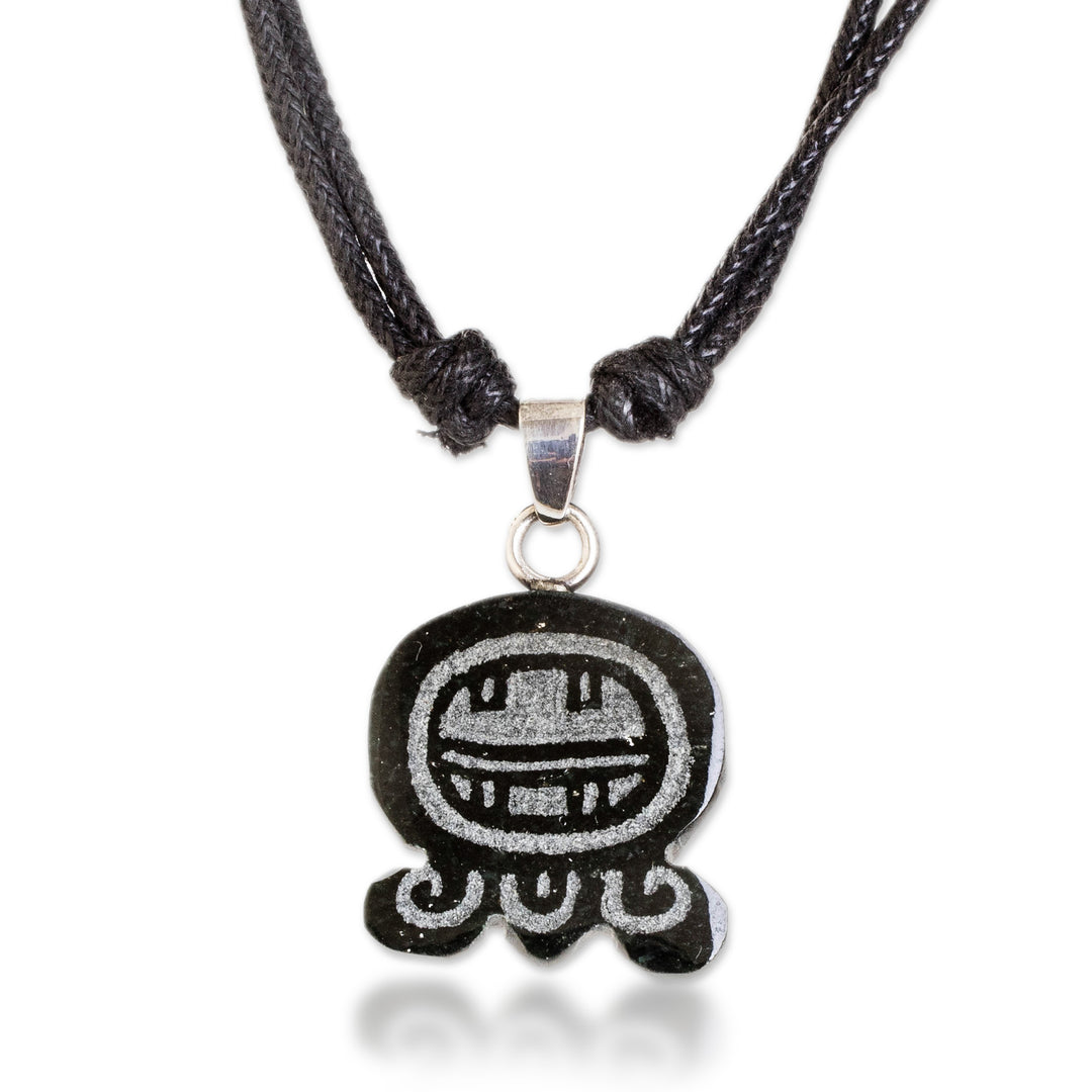 Jade Pendant Necklace with Mayan Authority Nahual Motif - Mayan Authority
