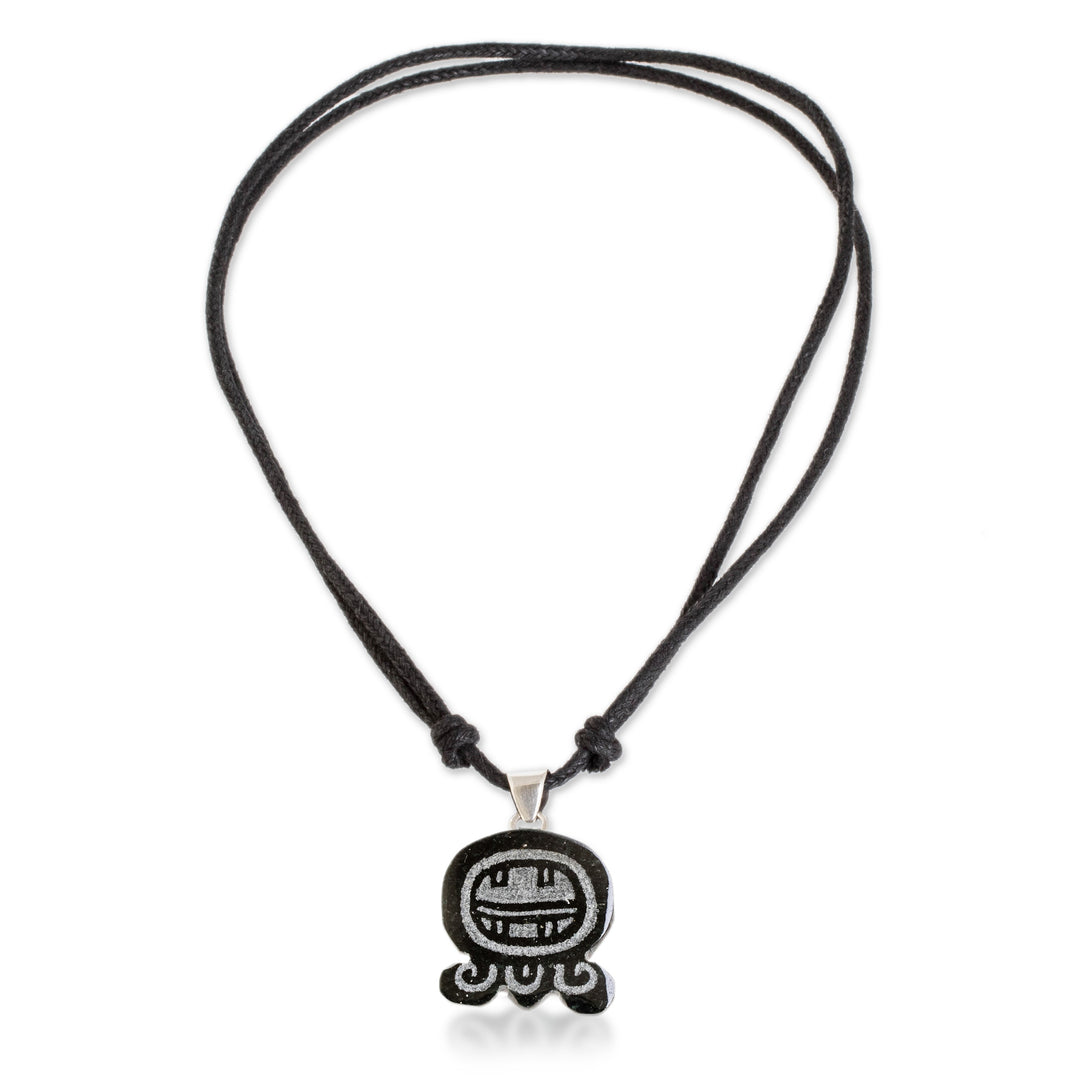 Jade Pendant Necklace with Mayan Authority Nahual Motif - Mayan Authority