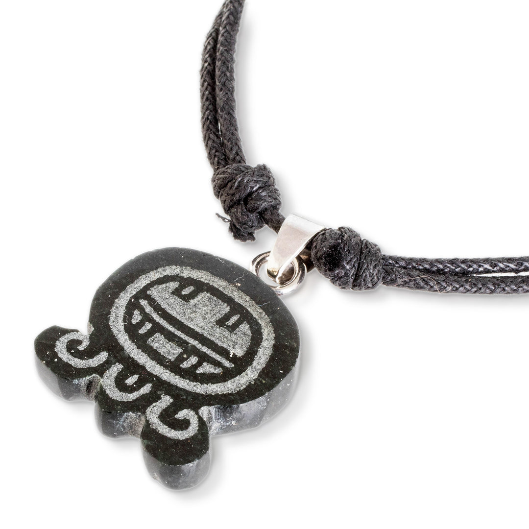 Jade Pendant Necklace with Mayan Authority Nahual Motif - Mayan Authority