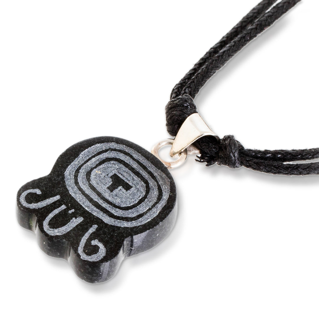 Jade Pendant Necklace with Mayan Transformation Nahual Motif - Mayan Transformation