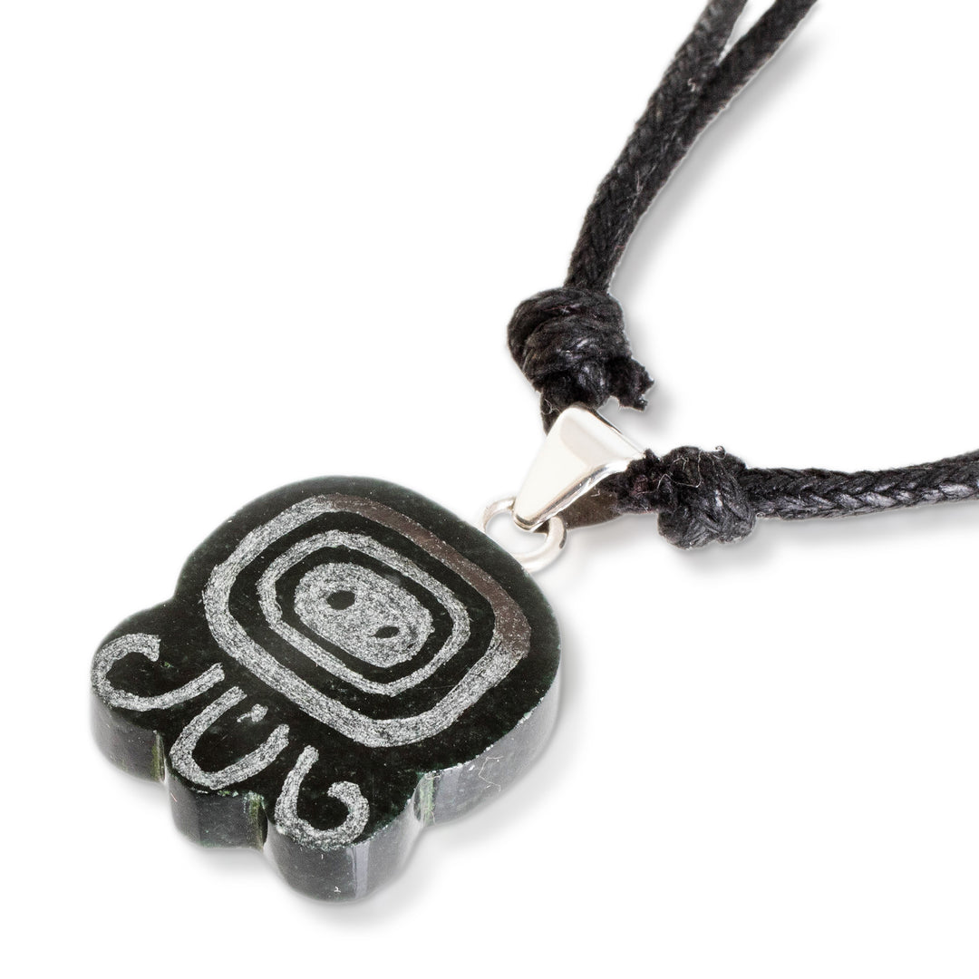 Green Jade Long Necklace with Mayan Energy Nahual Pendant - Mayan Energy
