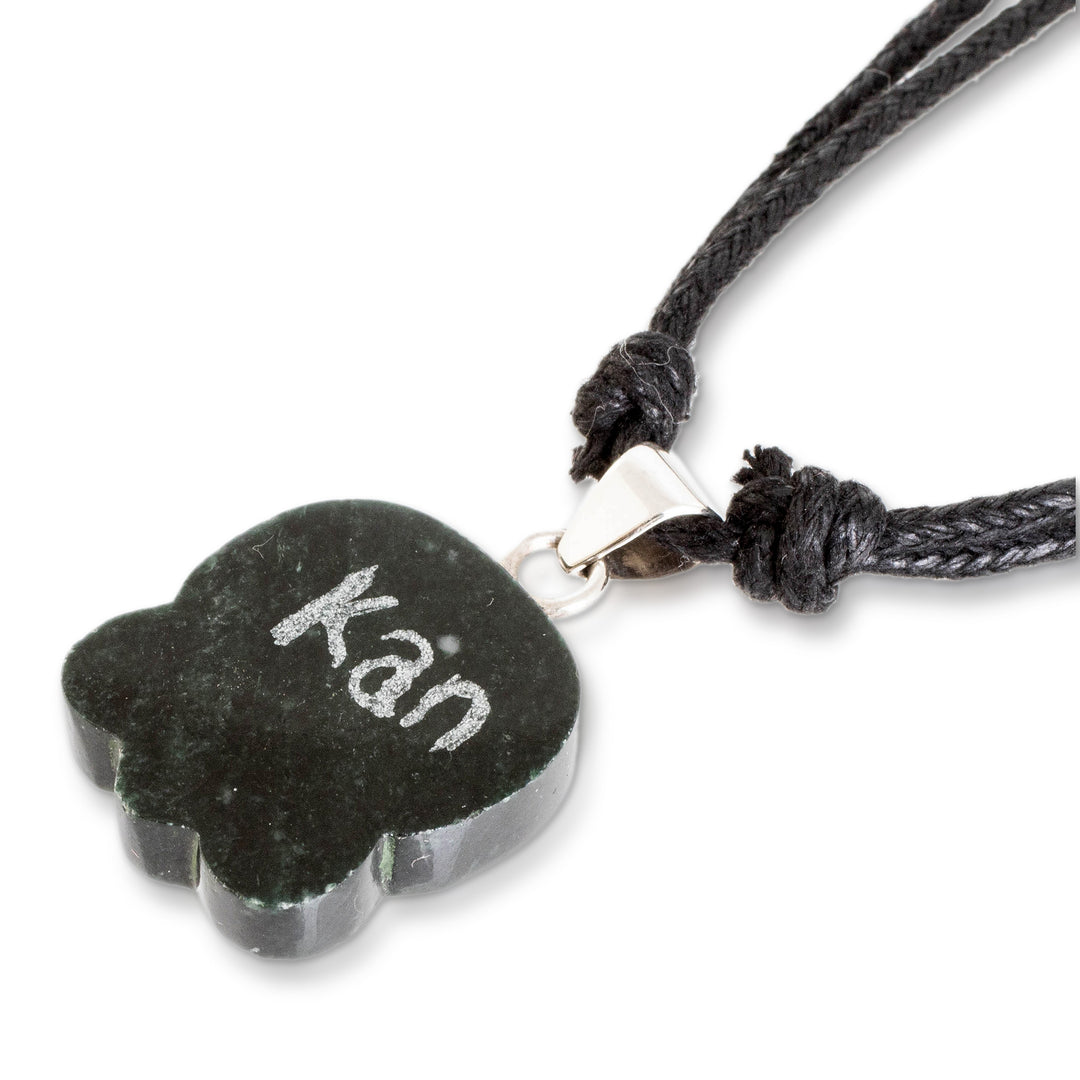 Green Jade Long Necklace with Mayan Energy Nahual Pendant - Mayan Energy