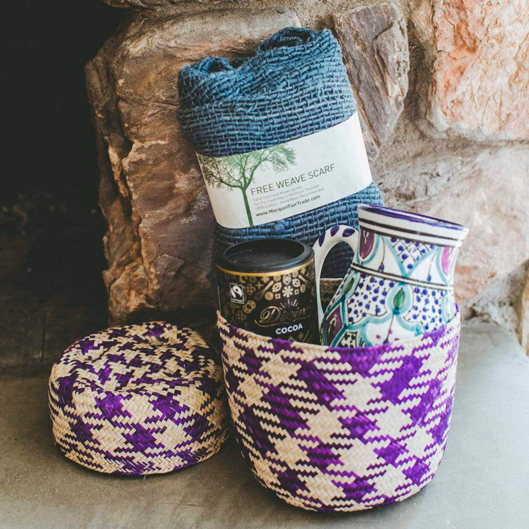 Curated Gift Box for Cozy Vibes with Mug, Basket, and Scarf - Cozy Box
