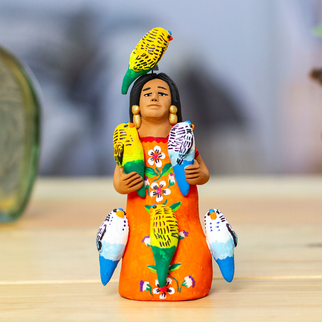 Woman with Parrots