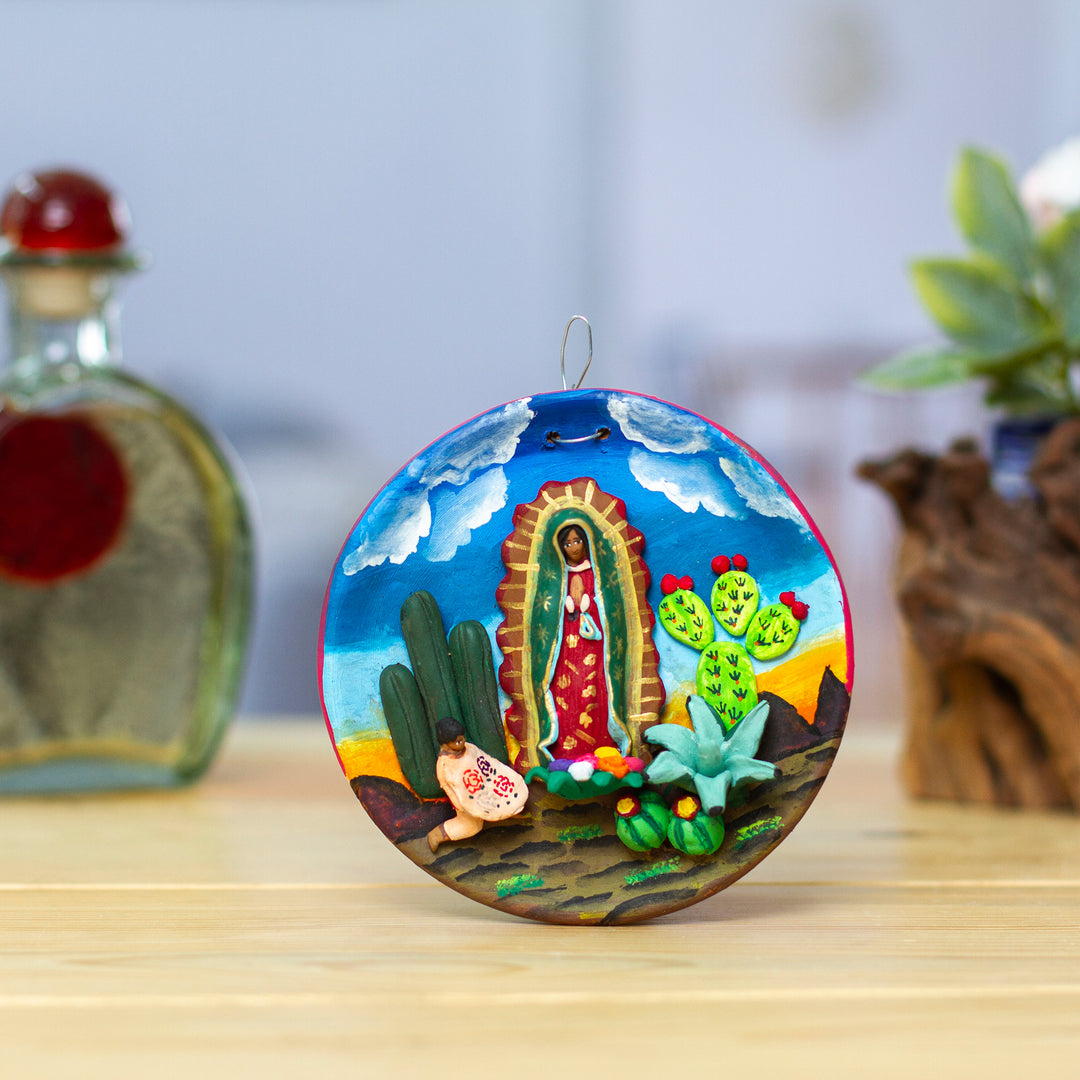 Guadalupe Virgin Apparition to Juan Diego Ceramic Wall Art - Virgin of Tepeyac
