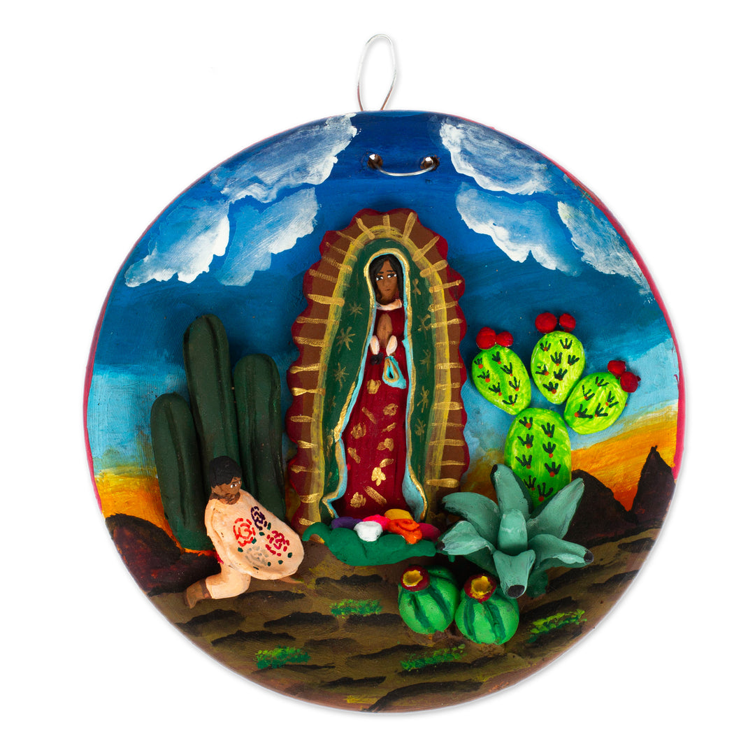 Guadalupe Virgin Apparition to Juan Diego Ceramic Wall Art - Virgin of Tepeyac