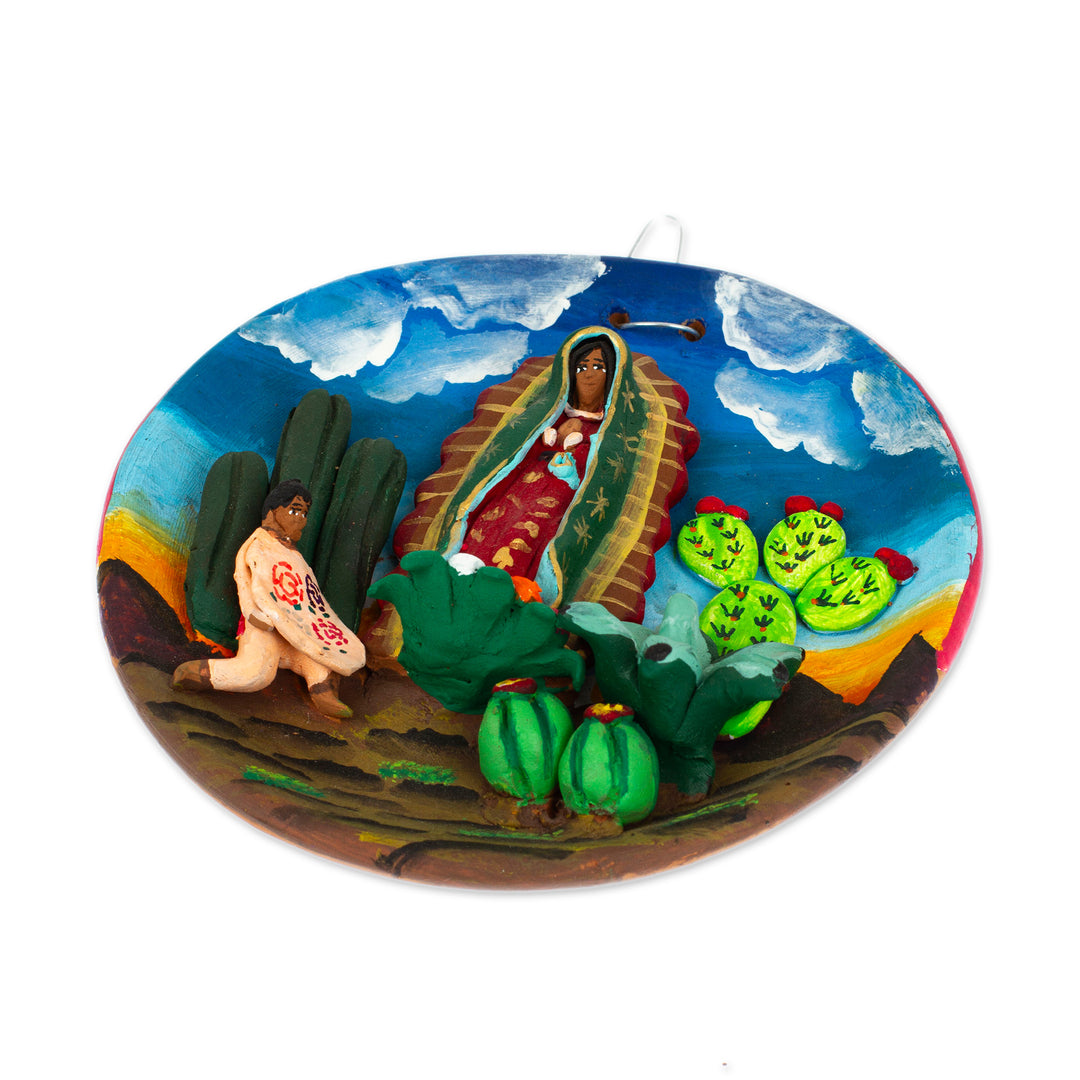 Guadalupe Virgin Apparition to Juan Diego Ceramic Wall Art - Virgin of Tepeyac