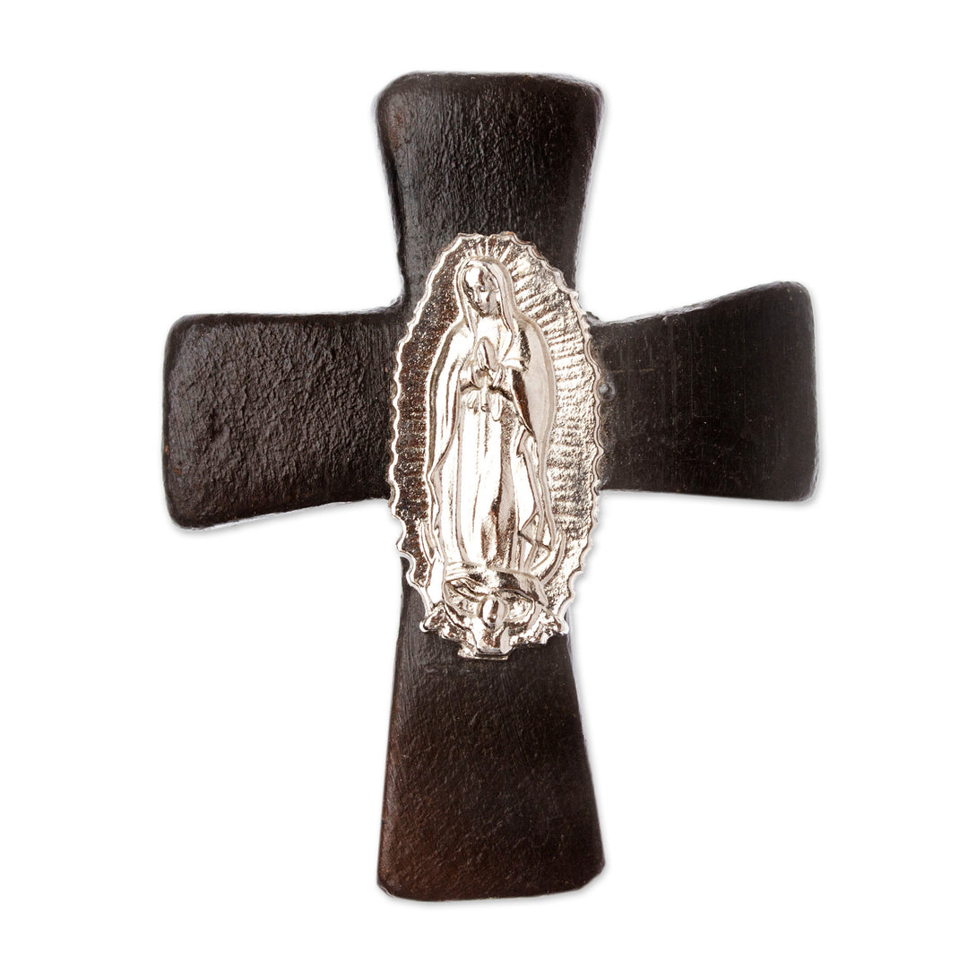 Our Lady of Guadalupe Barro Negro Ceramic Aluminum Magnet - Guadalupe Cross