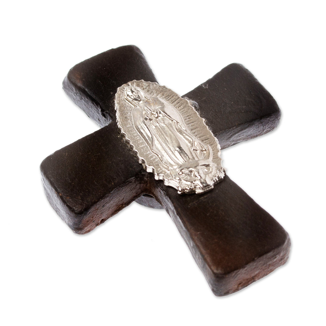 Our Lady of Guadalupe Barro Negro Ceramic Aluminum Magnet - Guadalupe Cross