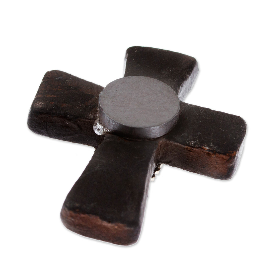 Our Lady of Guadalupe Barro Negro Ceramic Aluminum Magnet - Guadalupe Cross