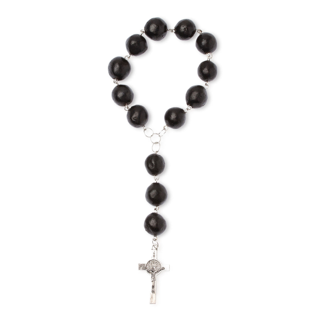 Artisan-Made Ceramic and Aluminum Rosary Decorative Accent - Prayer of Tradition