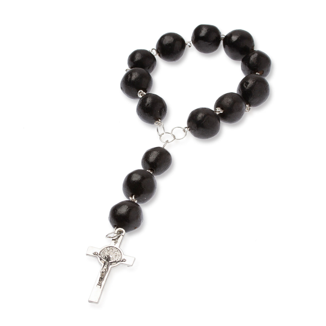 Artisan-Made Ceramic and Aluminum Rosary Decorative Accent - Prayer of Tradition