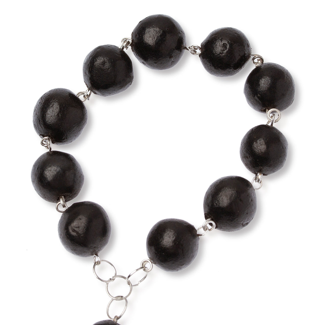 Artisan-Made Ceramic and Aluminum Rosary Decorative Accent - Prayer of Tradition